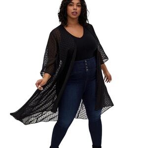 Torrid Black Heart Hi-Lo Kimono